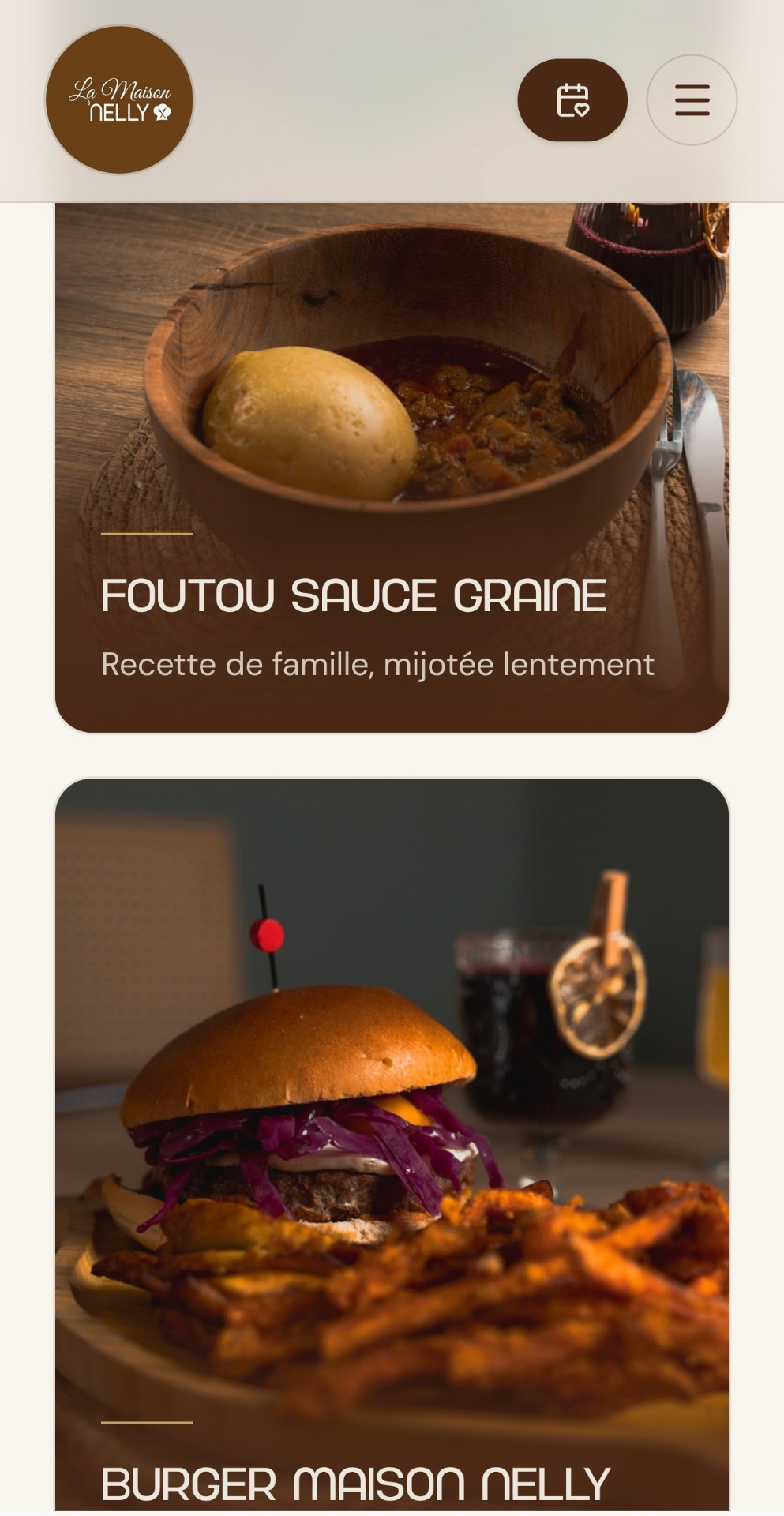 La Maison Nelly — Restauration — site internet